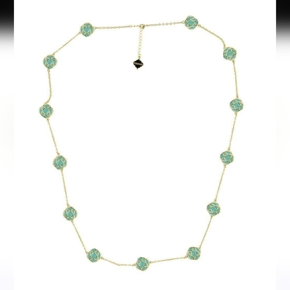 The Murphy Necklace in Gold and Aqua by Fornash - Picture 2 of 6